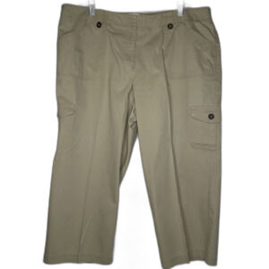 Chaus Stretch Cropped Capri Tan Pants Womens Size 16 Travel Casual